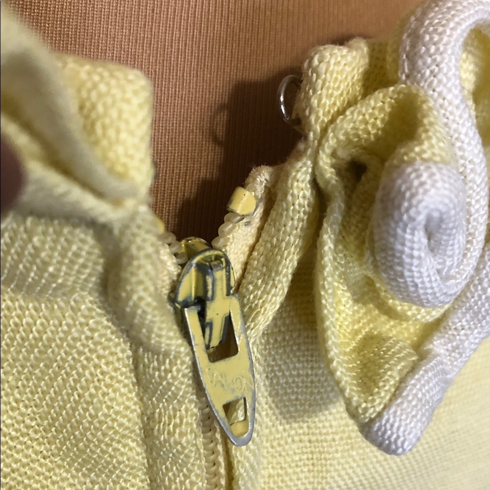 Vintage The Anne Fogarty Room Chic Yellow Ruffle Neckline Mini Dress - Picture 6 of 11